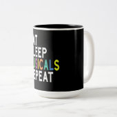 睡眠食べミュージカルリピート、ブロードウェイ演技ギフト ツートーンマグカップ (正面右)