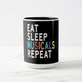 睡眠食べミュージカルリピート、ブロードウェイ演技ギフト ツートーンマグカップ (中央)