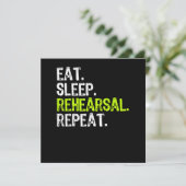 睡眠食べリハーサルリピート女優の俳優ギフト サンキューカード (スタンド正面)