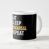 睡眠食べリハーサルリピート ジャンボコーヒーマグカップ (正面右)