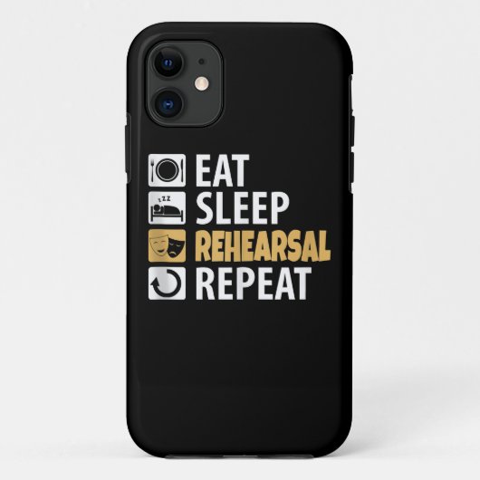 睡眠食べリハーサルリピート Case-Mate iPhoneケース (裏面)