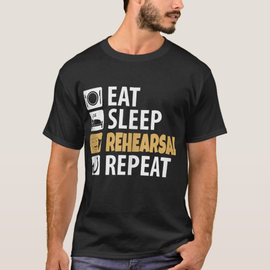 睡眠食べリハーサルリピート Tシャツ (正面)