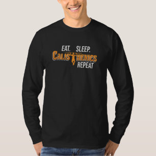 睡眠食べ体操リプレースプルアップ通り作業 Tシャツ