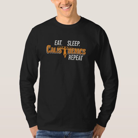 睡眠食べ体操リプレースプルアップ通り作業 Tシャツ (正面)