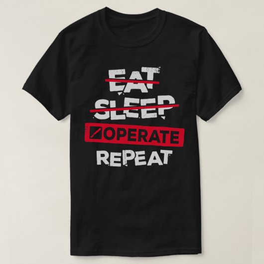 睡眠食べ手術の繰り返し外科医ギフト Tシャツ (デザイン正面)