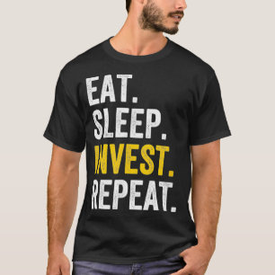 睡眠食べ投資株式投資業者 Tシャツ