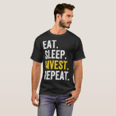 睡眠食べ投資株式投資業者 Tシャツ (正面フル)