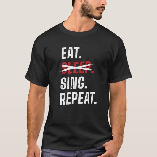 睡眠食べ歌劇オペラ歌手プレミアム Tシャツ (正面)