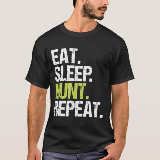 睡眠食べ狩りリペアハンター狩りクリスマスギフト Tシャツ (正面)