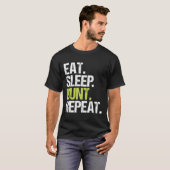 睡眠食べ狩りリペアハンター狩りクリスマスギフト Tシャツ (正面フル)