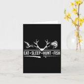 睡眠食べ狩り魚おもしろい狩り魚釣り図 カード (黄色い花)