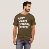 睡眠食べ生成リピート音楽生成 Tシャツ (正面フル)