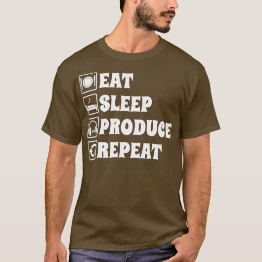 睡眠食べ生成リピート音楽生成 Tシャツ (正面)