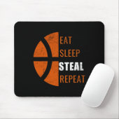 睡眠食べ盗みリピートおもしろいバスケットボール男性女性キ マウスパッド (マウス)