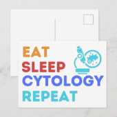 睡眠食べ細胞学の繰り返し – #lablife ポストカード (正面/裏面)