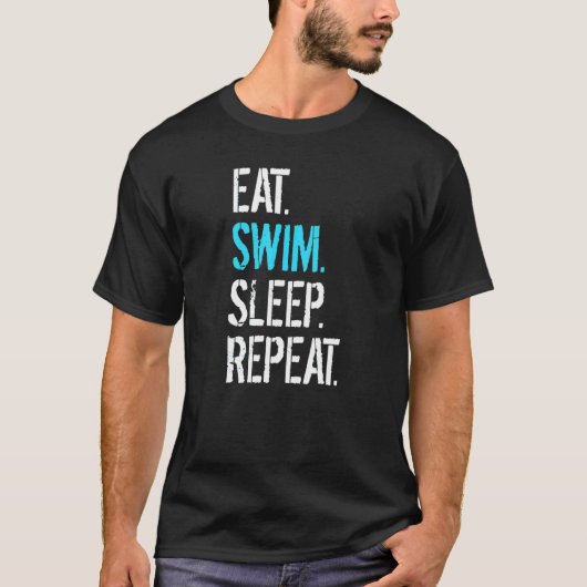 睡眠食べ繰り返し泳ぐ Tシャツ (正面)