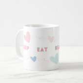 睡眠食べ読繰り返しマググ コーヒーマグカップ (正面左)