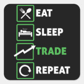 睡眠食べ貿易の繰り返し スクエアシール (正面)