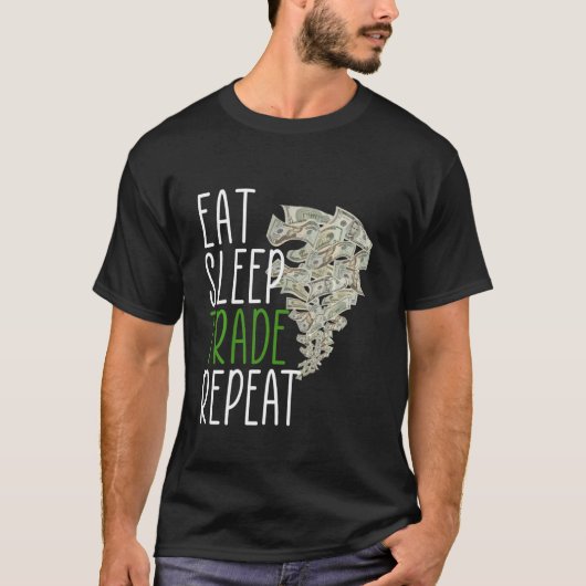 睡眠食べ貿易の繰り返し Tシャツ (正面)
