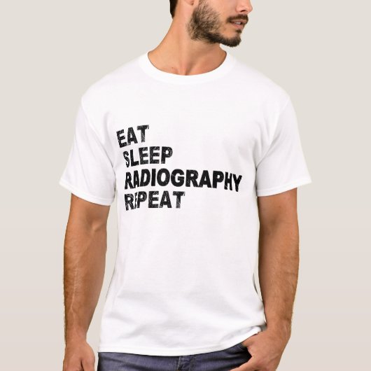 睡眠食べX線撮影の繰り返し Tシャツ (正面)