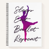 睡眠、バ食べレエ、リピート ノートブック (正面)