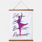 睡眠、バ食べレエ、リピート 吊り下げ型タペストリー (正面)