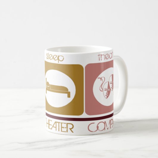 *睡眠*劇場のマグを食べて下さい コーヒーマグカップ (正面右)