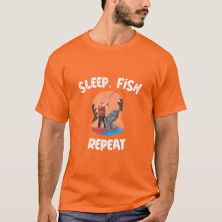 睡眠、魚、リピートTシャツ Tシャツ