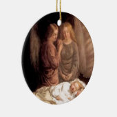 睡眠- 2人の守り神および子供 セラミックオーナメント (右)