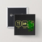 -睡眠- Cthulhuボタンを食べて下さい 缶バッジ (正面&裏面)