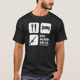 睡眠AR-15を食べて下さい Tシャツ