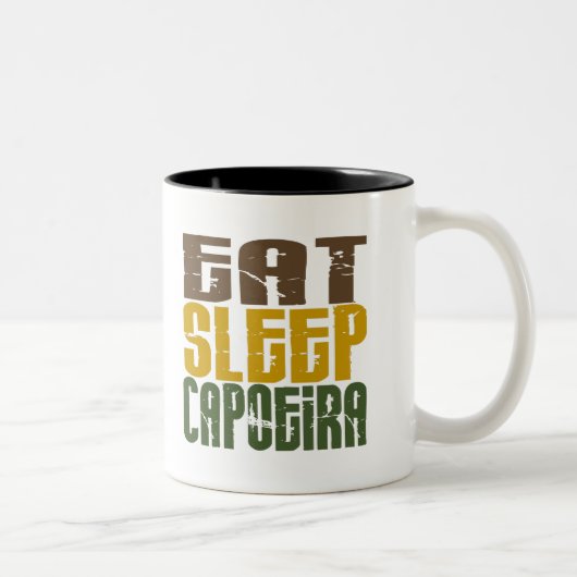 睡眠Capoeira 1を食べて下さい ツートーンマグカップ (右)