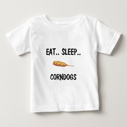 睡眠CORNDOGSを食べて下さい ベビーTシャツ (正面)