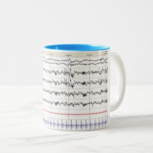睡眠EEGのマグ-ステージ2の睡眠 ツートーンマグカップ (正面右)