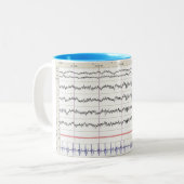 睡眠EEGのマグ-ステージ2の睡眠 ツートーンマグカップ (正面左)