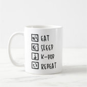 睡眠K-POPの繰り返しの完全な組合せ音楽を食べて下さい コーヒーマグカップ (左)