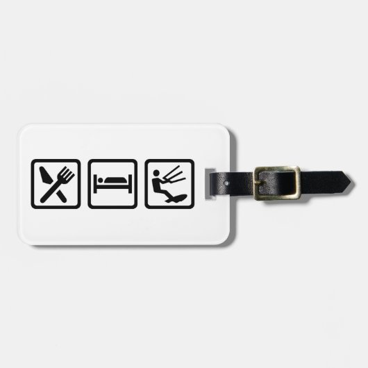 睡眠Kitesurfingを食べて下さい ラゲッジタグ (正面横)