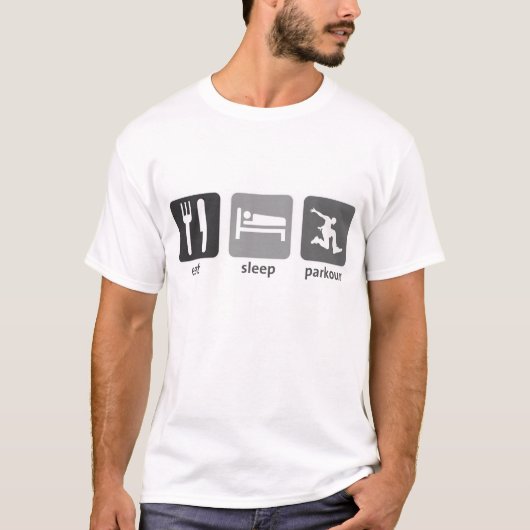 睡眠Parkourを食べて下さい Tシャツ (正面)