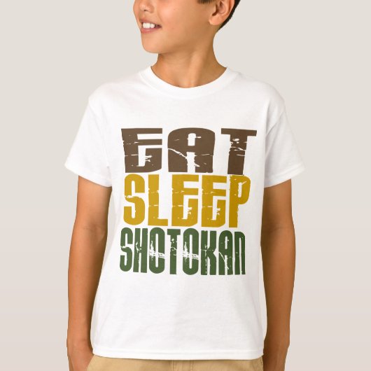 睡眠Shotokan 1を食べて下さい Tシャツ (正面)