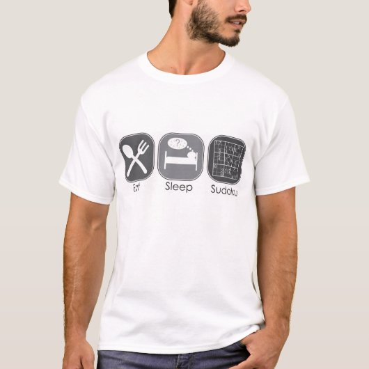 睡眠Sudokuを食べて下さい Tシャツ (正面)