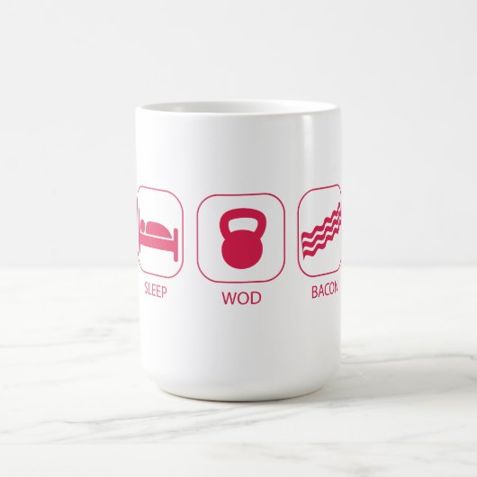 睡眠WODのベーコン-トレーニングおよび重量挙げ コーヒーマグカップ (中央)