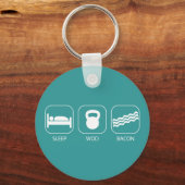 睡眠WODベーコン – トレーニングと重量挙げ キーホルダー (正面)