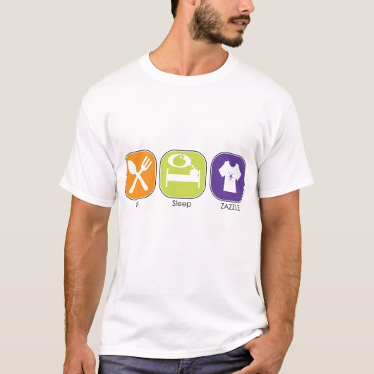 睡眠Zazzleを食べて下さい Tシャツ (正面)