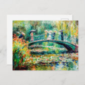 睡蓮とガーデン・ブリッジの人々 シーズンポストカード (正面/裏面)