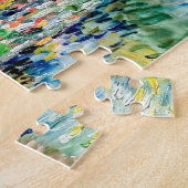 睡蓮とガーデン・ブリッジの人々 ジグソーパズル (側面)