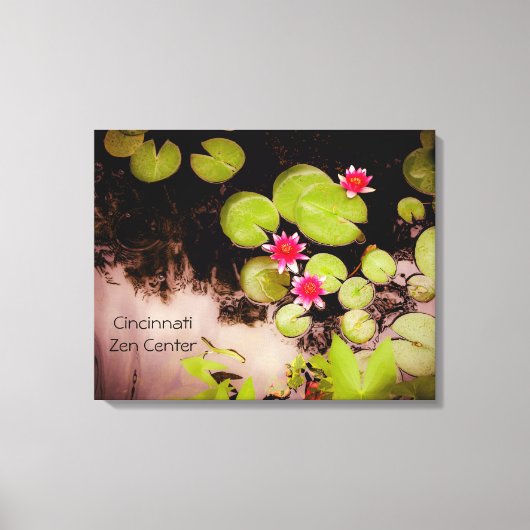 睡蓮とコイ池 キャンバスプリント (正面)