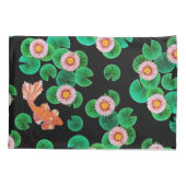 睡蓮とコイ魚枕ケース 枕カバー (裏面)