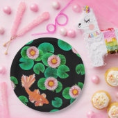 睡蓮とコイ魚紙プレート ペーパープレート (パーティー)