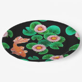 睡蓮とコイ魚紙プレート ペーパープレート (アングル)