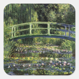 睡蓮と日本の橋 スクエアシール